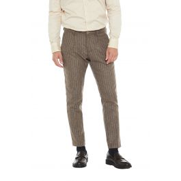 Pantalone Leica In Flanella Fango