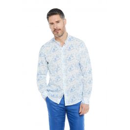 Giosal Camicia Uomo Lino Collo Coreano Tinta Unita Maniche Lunghe Made Giosal Camicia Uomo Lino Collo Coreano Tinta Unita Maniche Lunghe Made