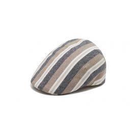 Colori Chiari cappello coppola in fantasia gessata bianco beige main image 1