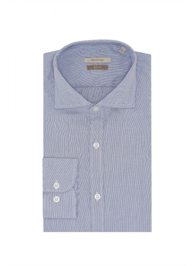 Vendita Camicia celeste scuro con collo francese online Hermitage Uomo