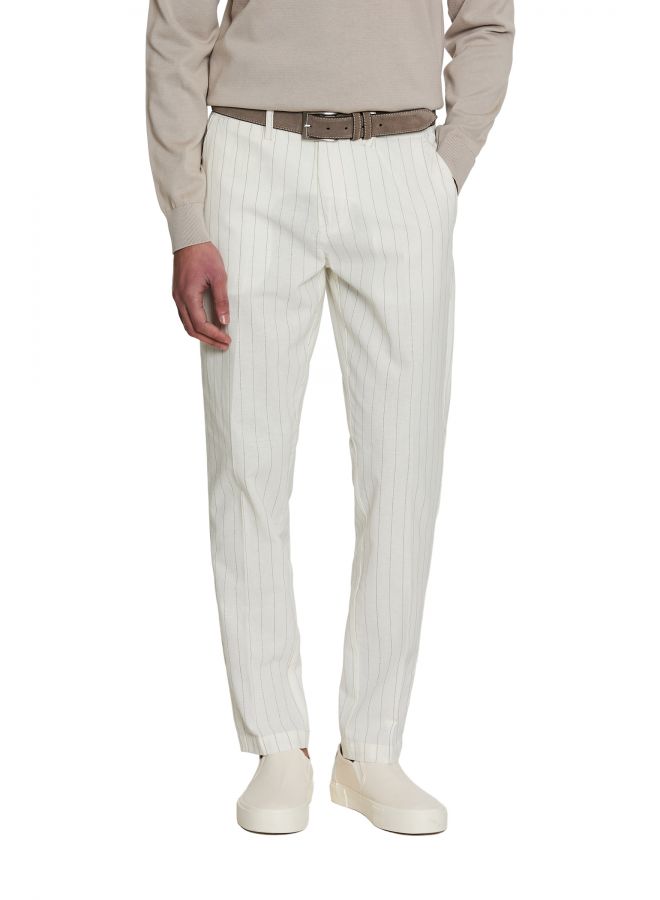 White sand Pantalone uomo in misto lino - Panna White sand Pantalone uomo in misto lino - Panna