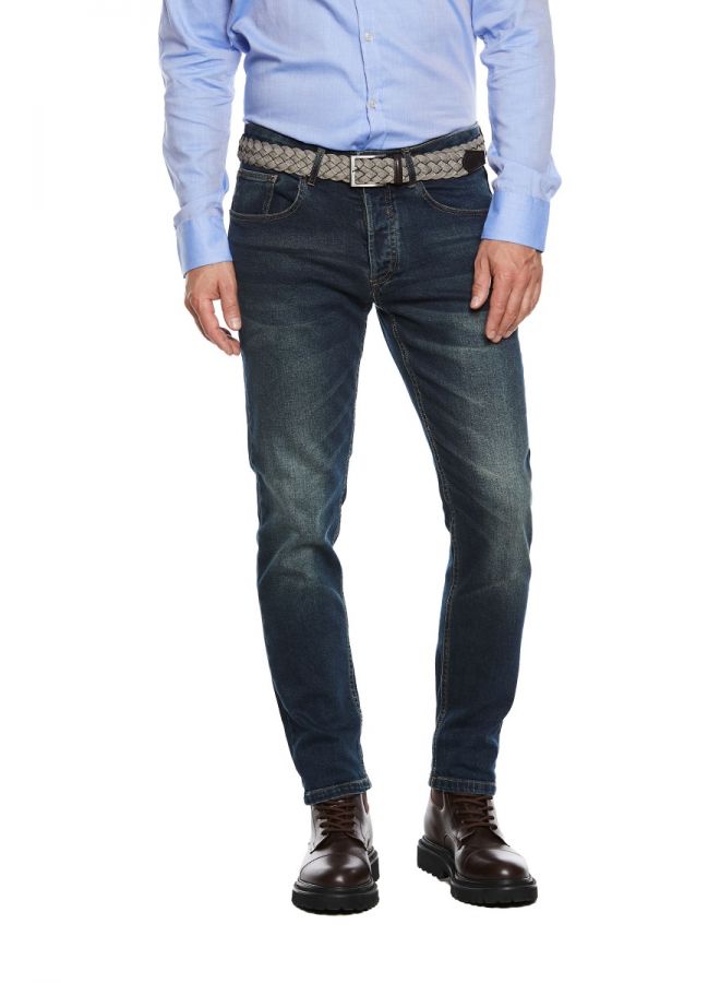 Jeans 5 tasche sabbiato da uomo