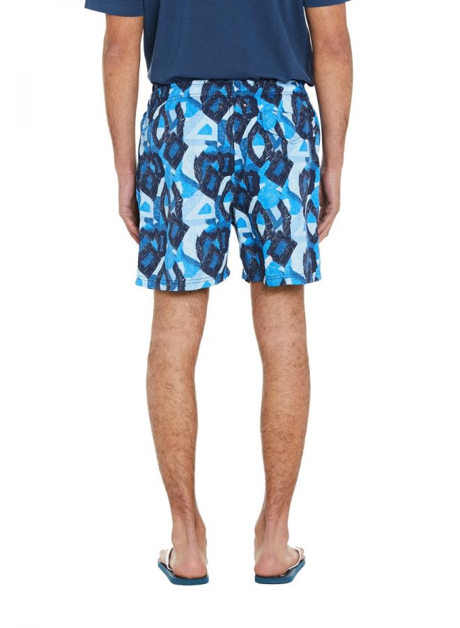 Bermuda Camicia E Costume Uomo Vendita Costume Uomo A Fantasia Blu