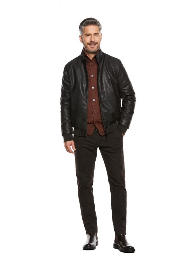 Vendita Giubbino Uomo in Ecopelle con Collo Coreano online