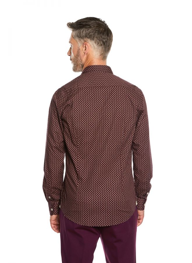 Vendita Camicia uomo bordeaux con fantasia online Hermitage Uomo