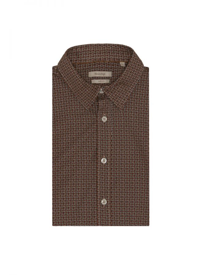 Camicia uomo marrone e nera con fantasia