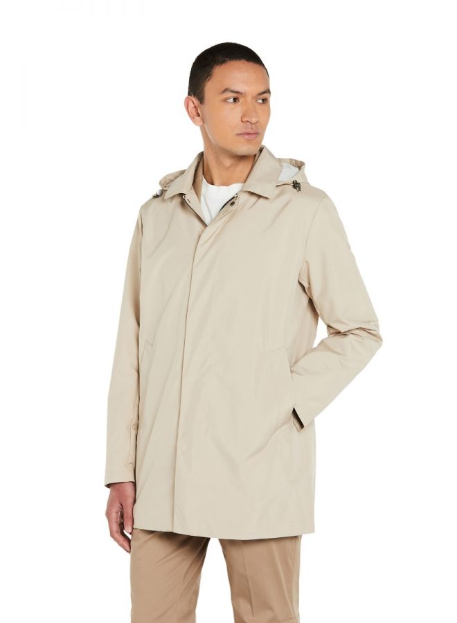 Trench Impermeabile con Cappuccio Removibile