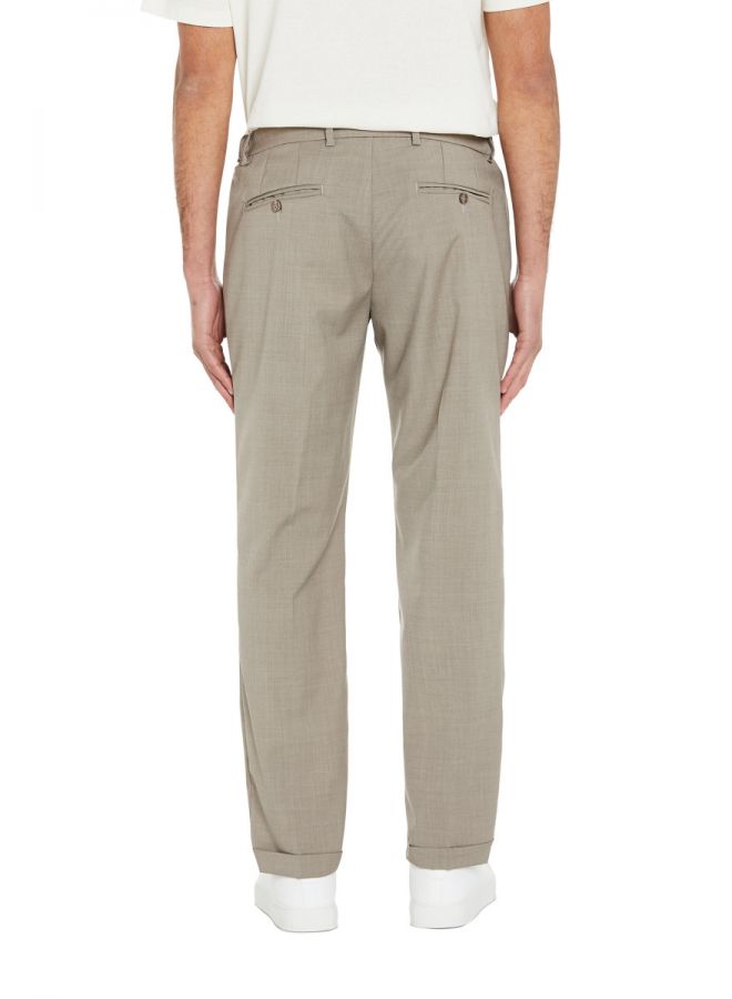 Pantalone Uomo in Fresco Lana con Tasche America, Elastico