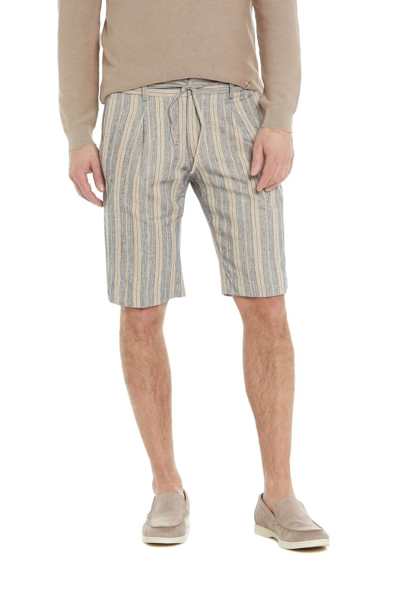 Bermuda uomo a righe beige