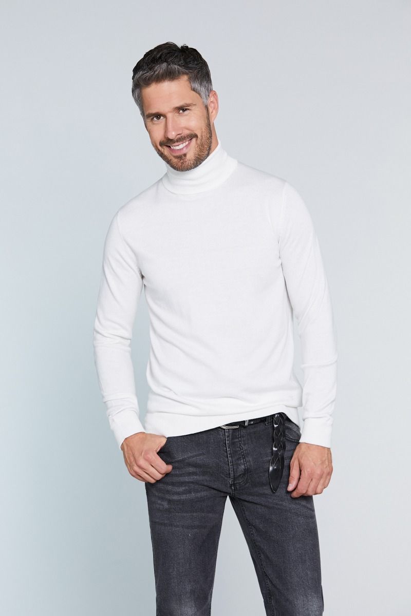 Maglia Dolcevita misto lana merinos tinta unita