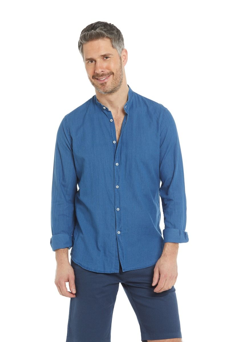 Camicia uomo in cotone lavaggio jeans