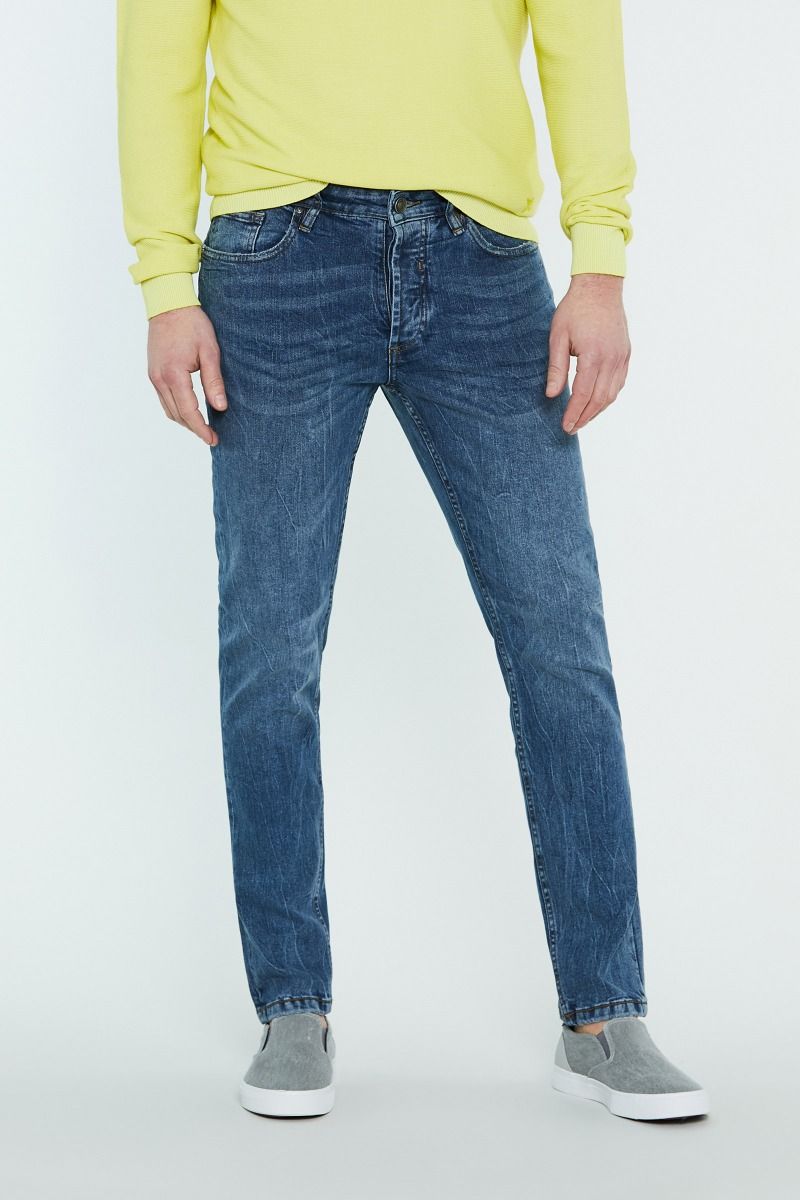 Jeans 5 tasche con sbiaditure