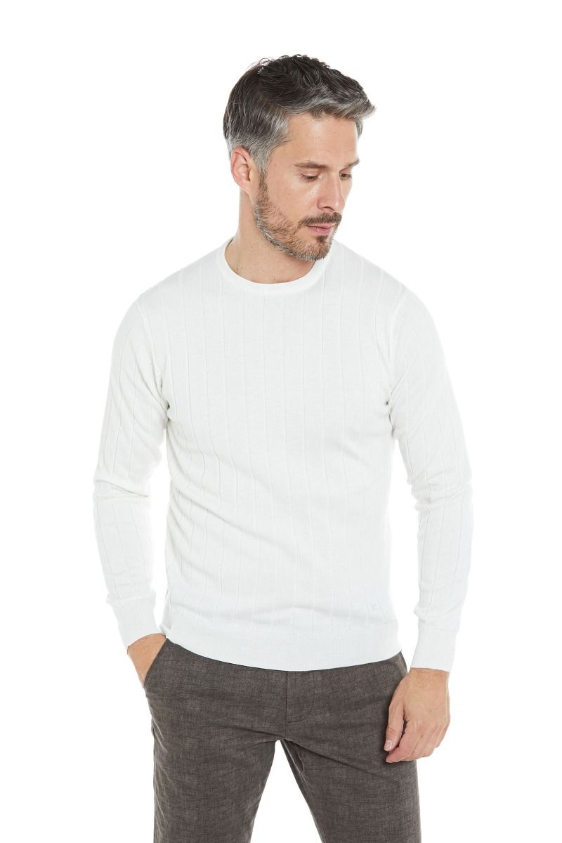 Maglia girocollo a coste