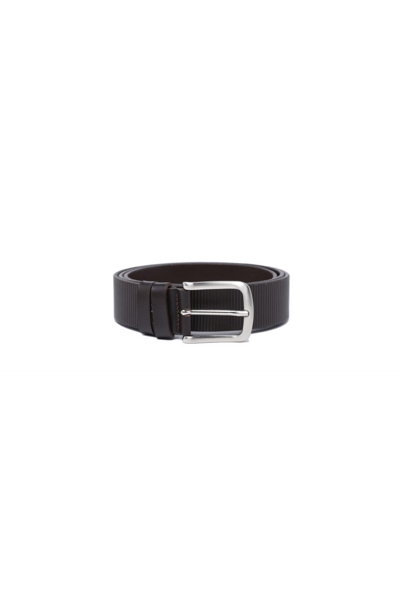 Cintura in pelle con righe