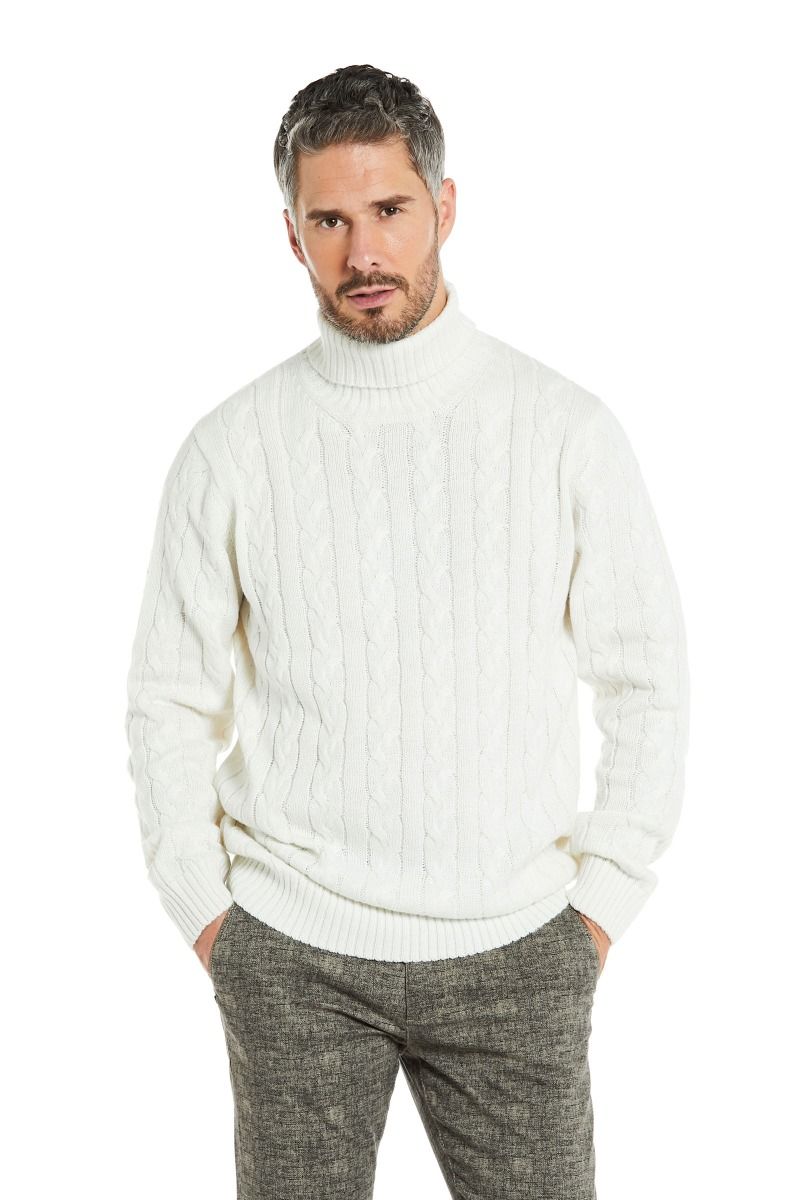 Maglione dolcevita treccia