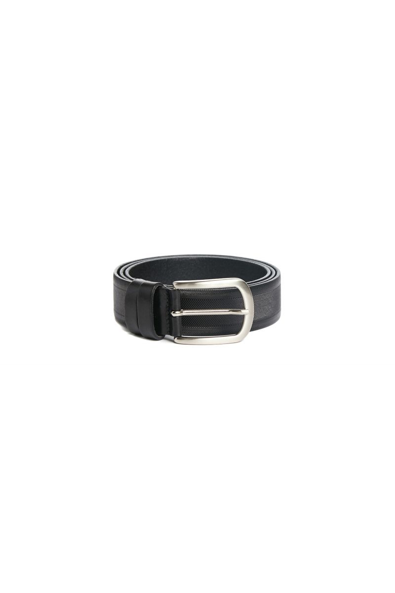 Cintura in pelle con righe oblique