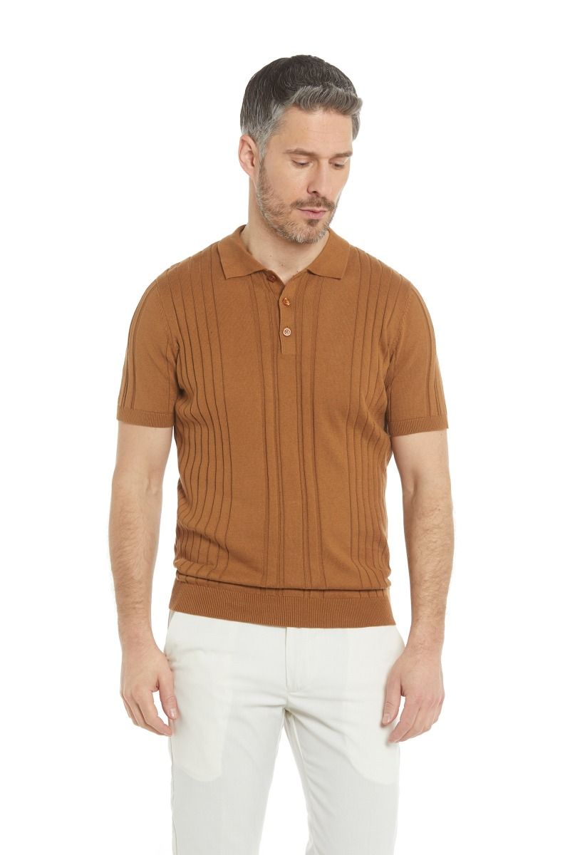 Polo a coste uomo 100% cotone