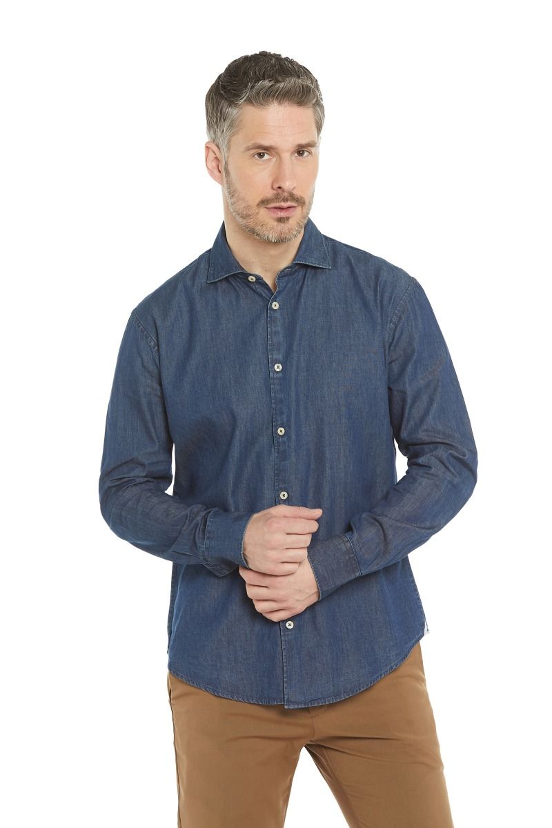 Camicia uomo cotone in denim