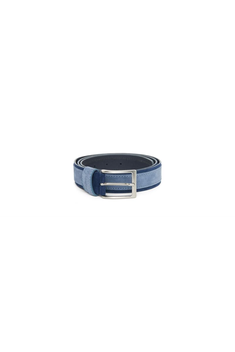 Cintura uomo bicolore camoscio 100% pelle