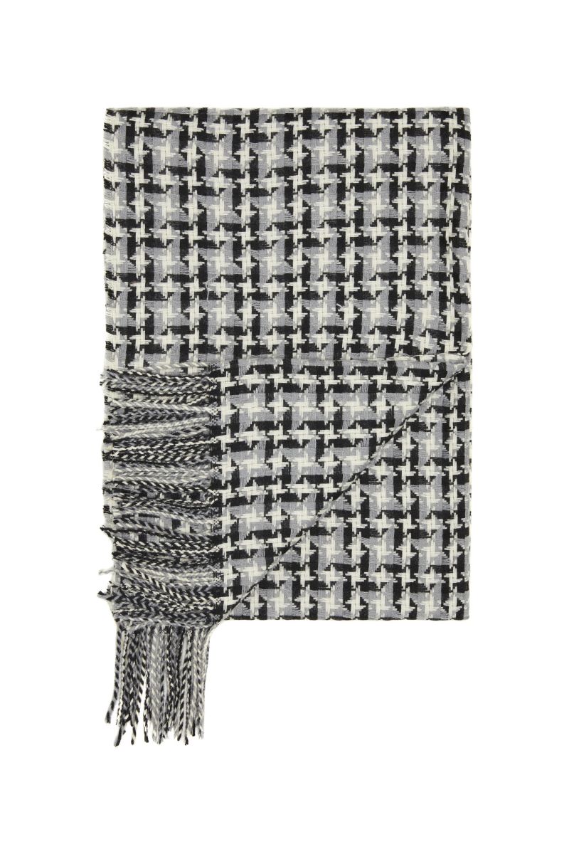 Sciarpa fantasia con frange da uomo