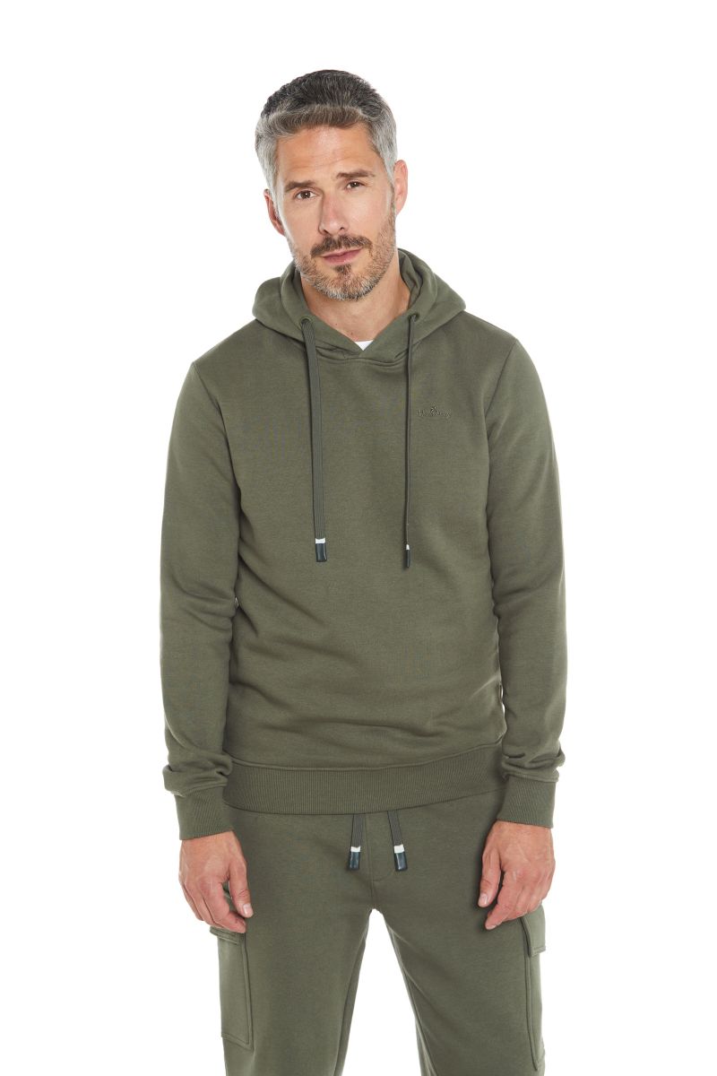 Generisch Felpa Con Cappuccio Uomo Verde Con Stampe - Tasca A Marsupio E Interno Felpato - Taglia M