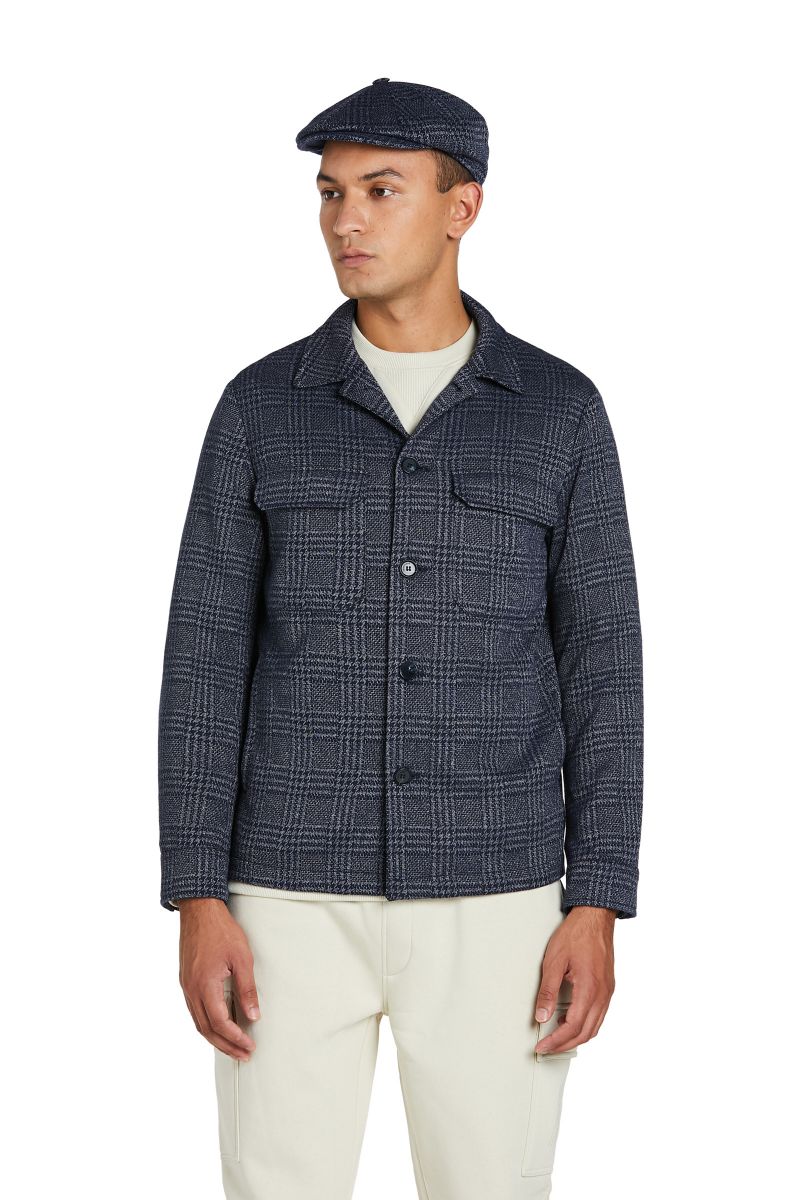 Giacca Camicia a Quadri Blu