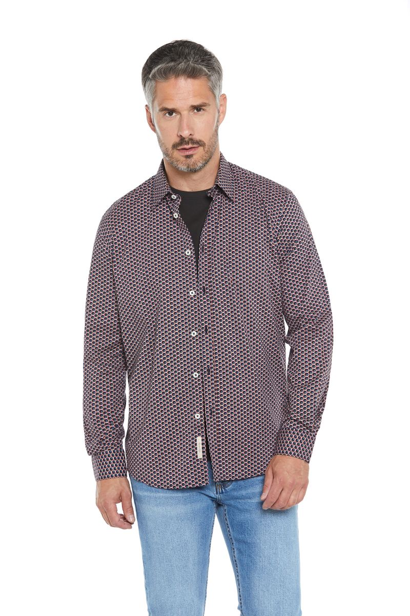 Camicia uomo a fantasia geometrica