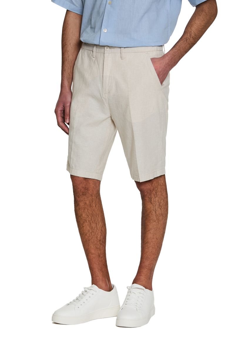 Bermuda Uomo Misto Lino - 1000 righe strette