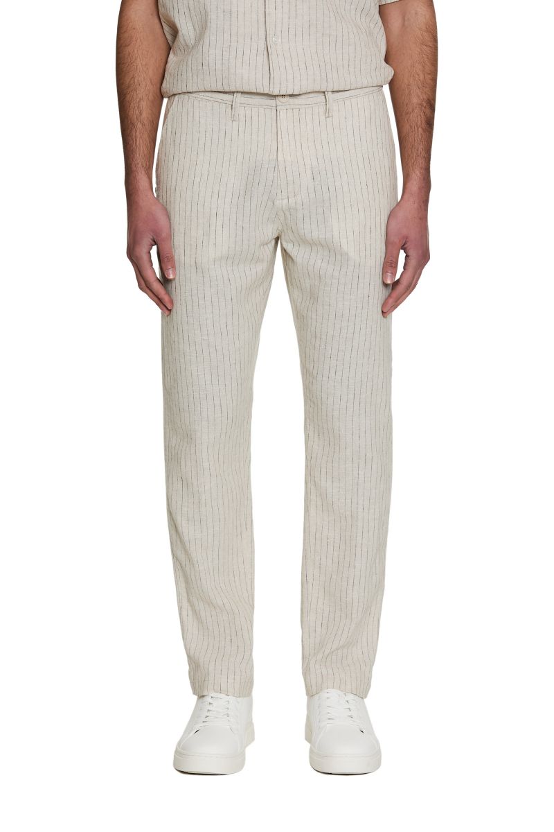 Pantalone Uomo Misto Lino Righe Larghe