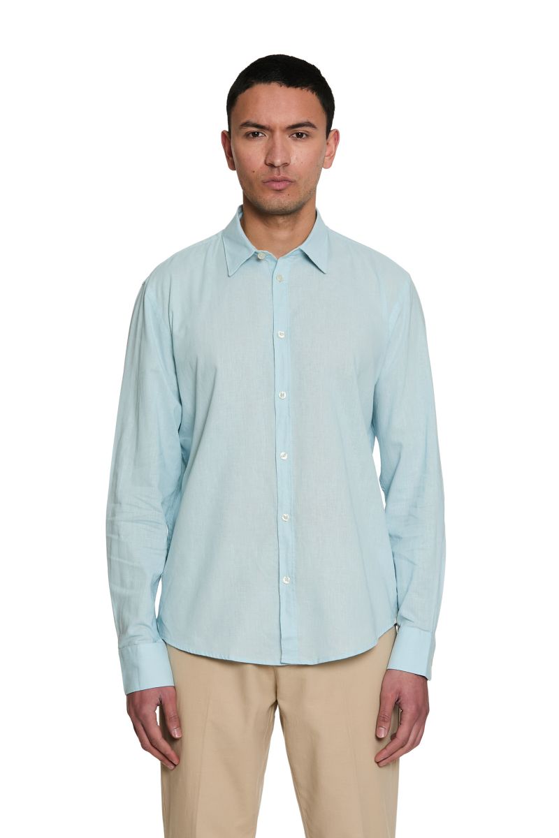 Camicia Uomo in Lino con Collo Italiano