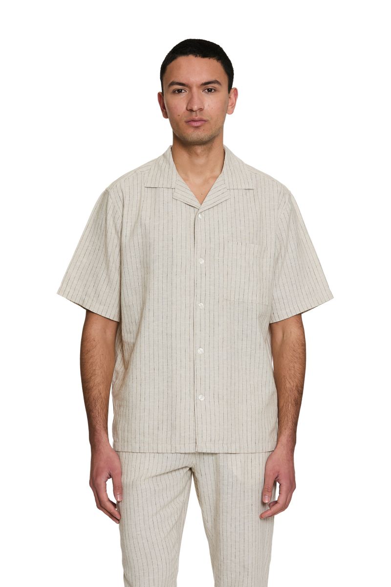 Camicia Bowling Misto Lino