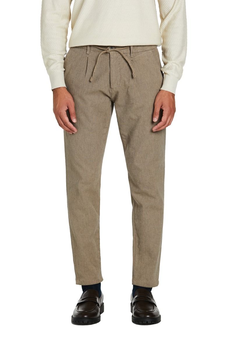 Pantalone tramato con coulisse da uomo
