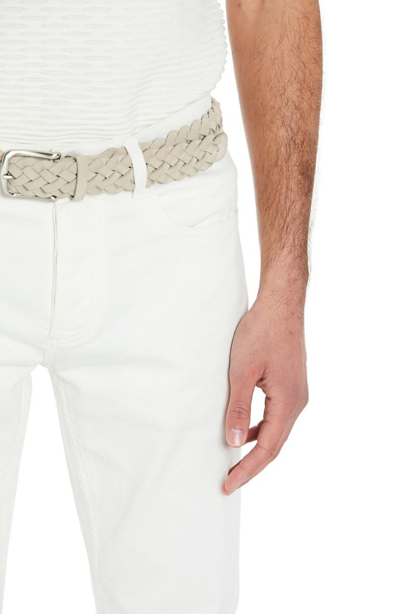 Cintura Uomo in Camoscio Intrecciato Slim Fit