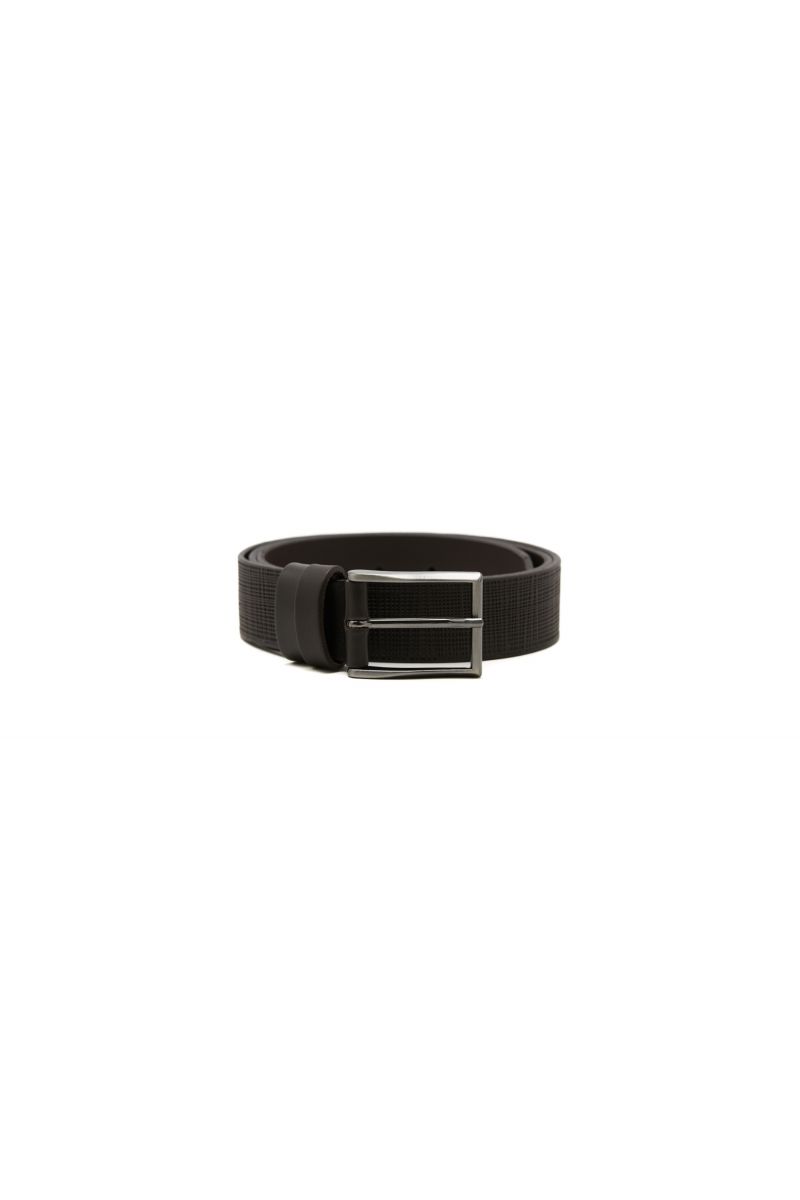 Cintura Uomo in Cuoio Stampato Slim Fit