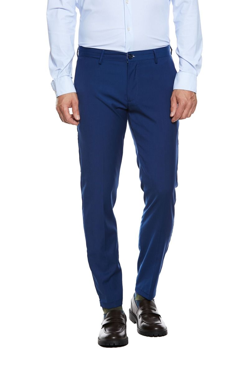 Pantalone Uomo Classico In Pura Lana Vergine, Taglio Comodo, Vita Alta, Per Taglie Forti E Calibrate - 3