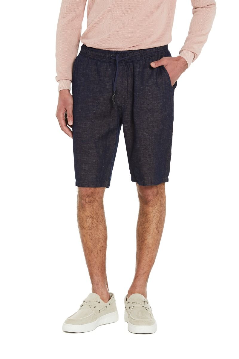 Bermuda uomo denim cotone e lino