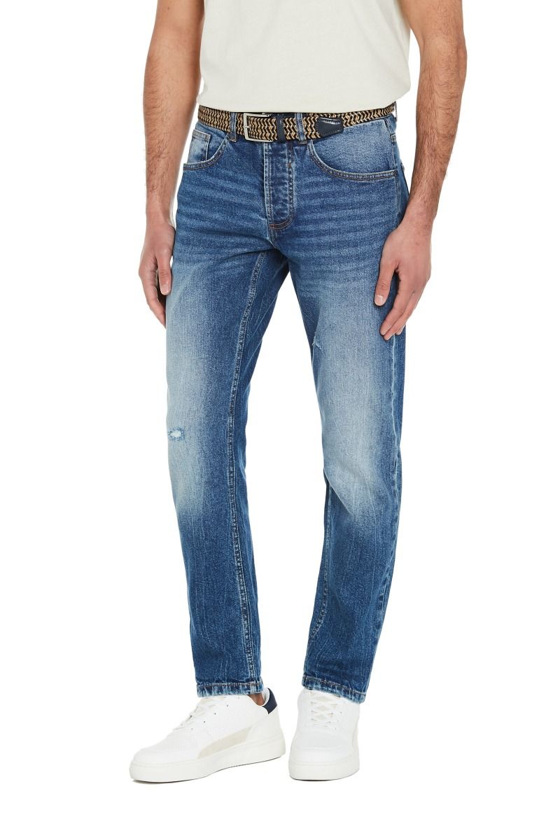 Jeans da Uomo 5 Tasche con Rotture