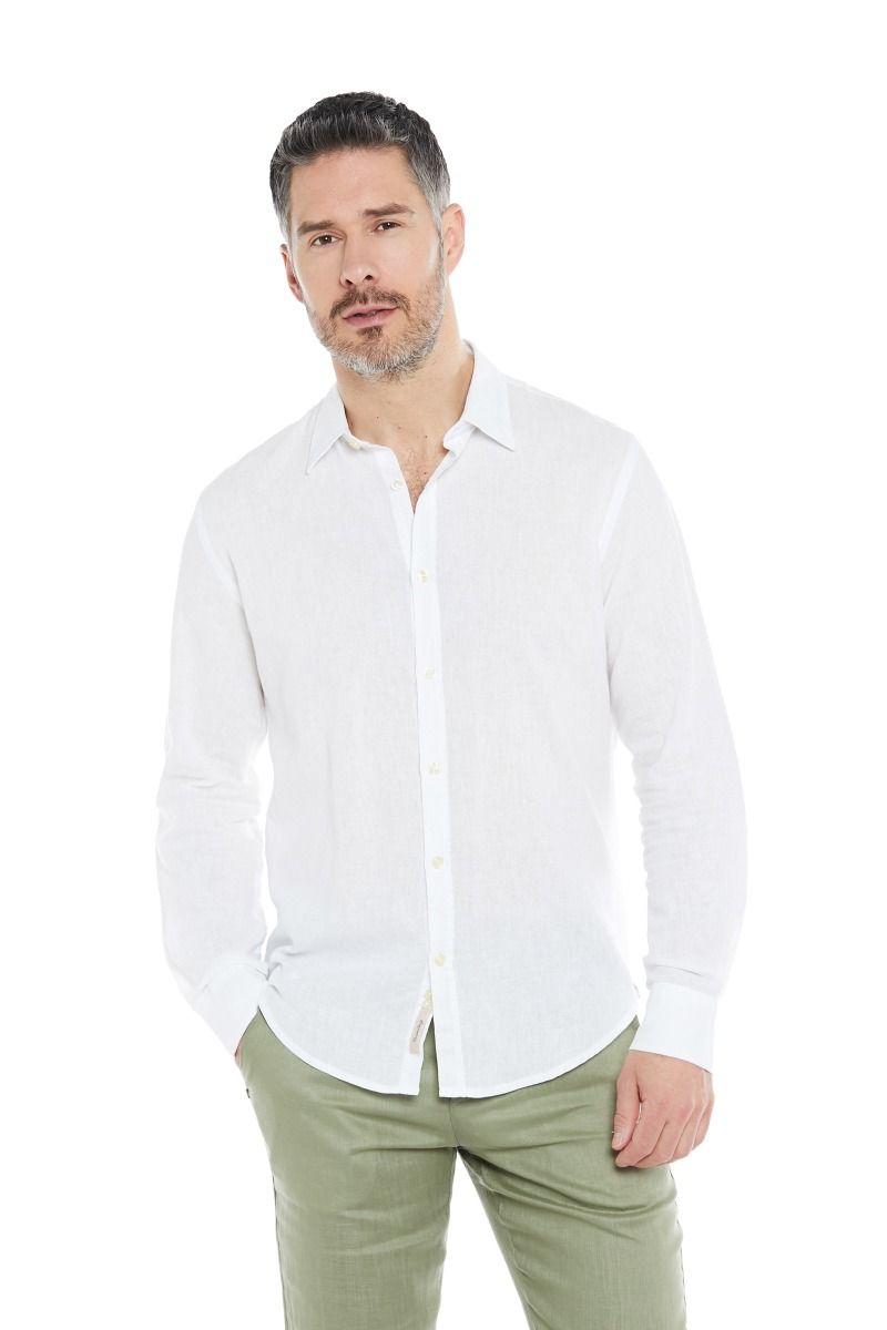 Camicia Uomo Collo Italiano in Puro Lino