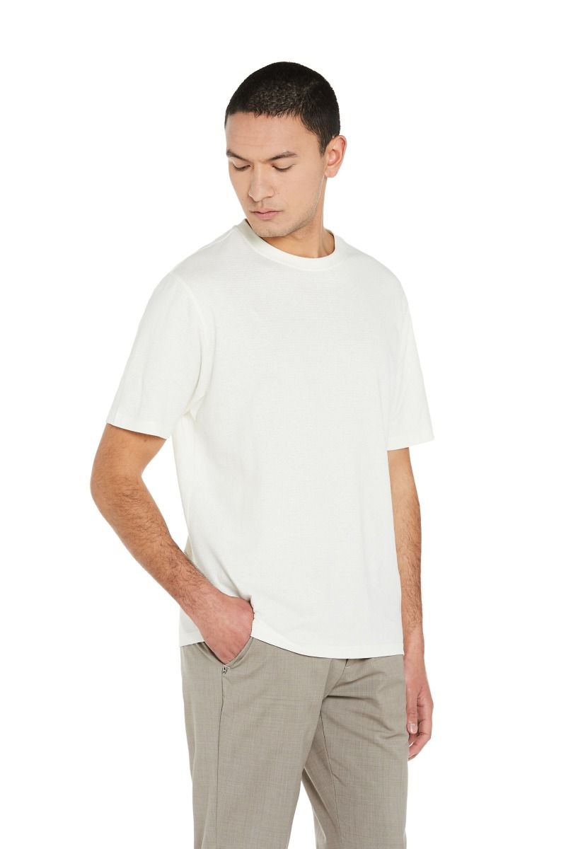 T-Shirt in Jersey Operato con Girocollo