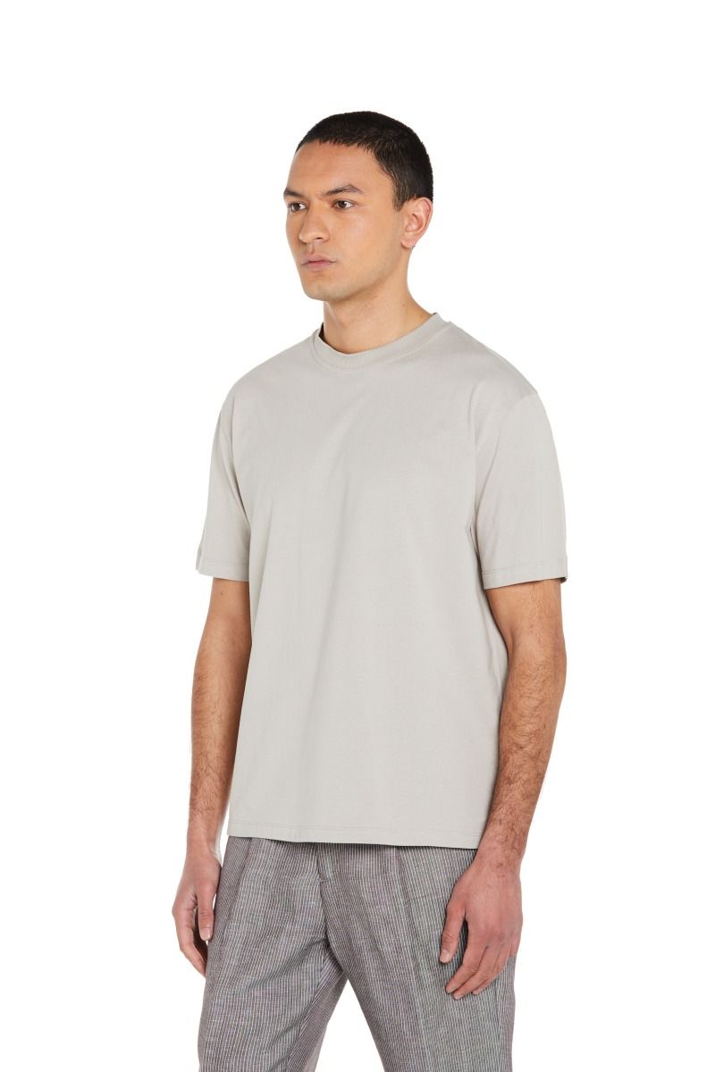 T-Shirt con Costine Bicolore
