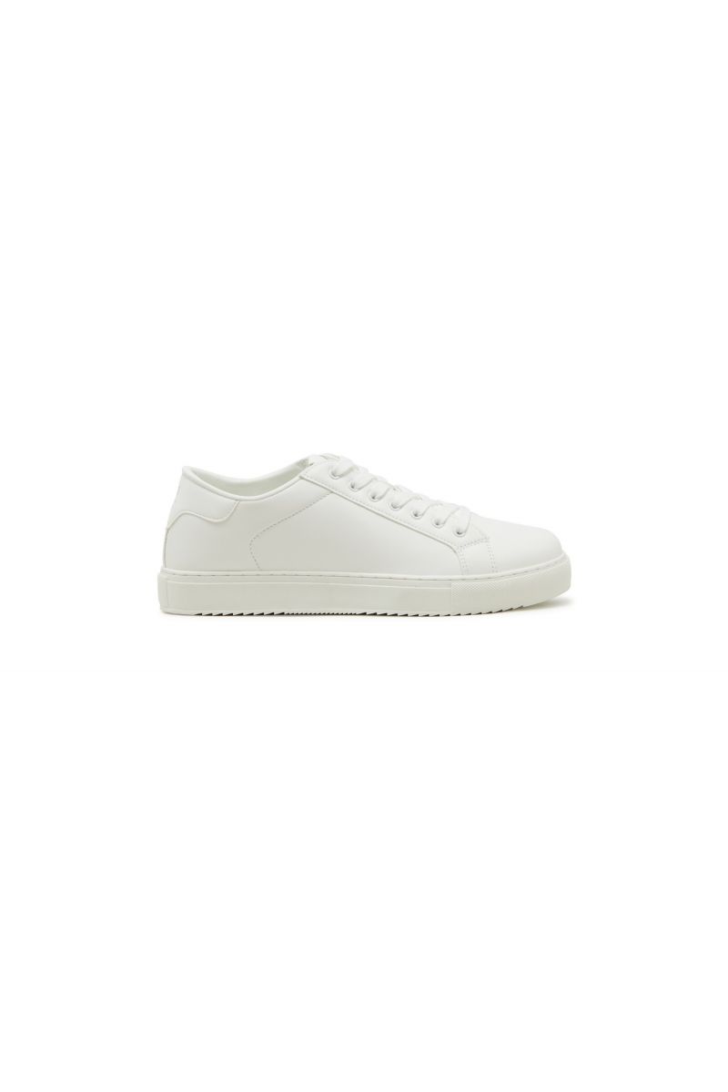 Sneakers Uomo Basic con Design Essenziale, Allacciatura e Suola in Gomma