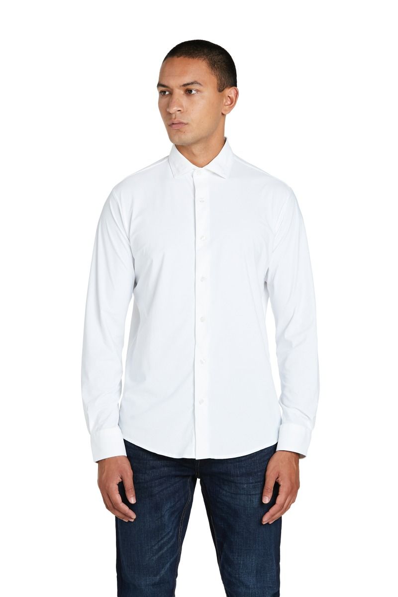 Camicia Uomo Tinta Unita con Collo Francese