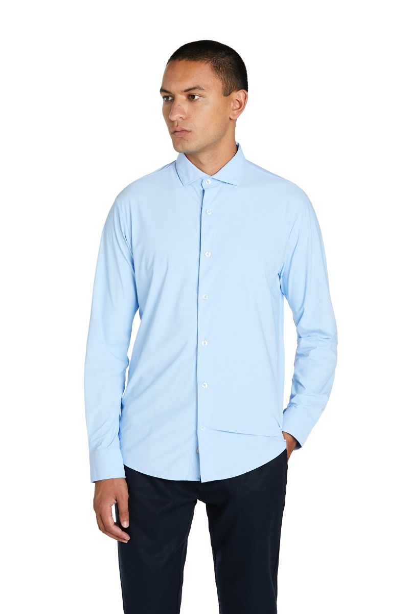 Camicia Uomo Tinta Unita con Collo Francese