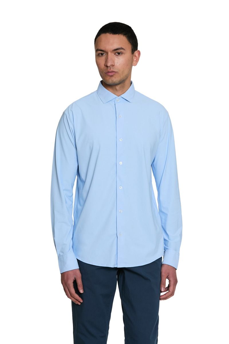 Camicia Uomo Tinta Unita con Collo Francese