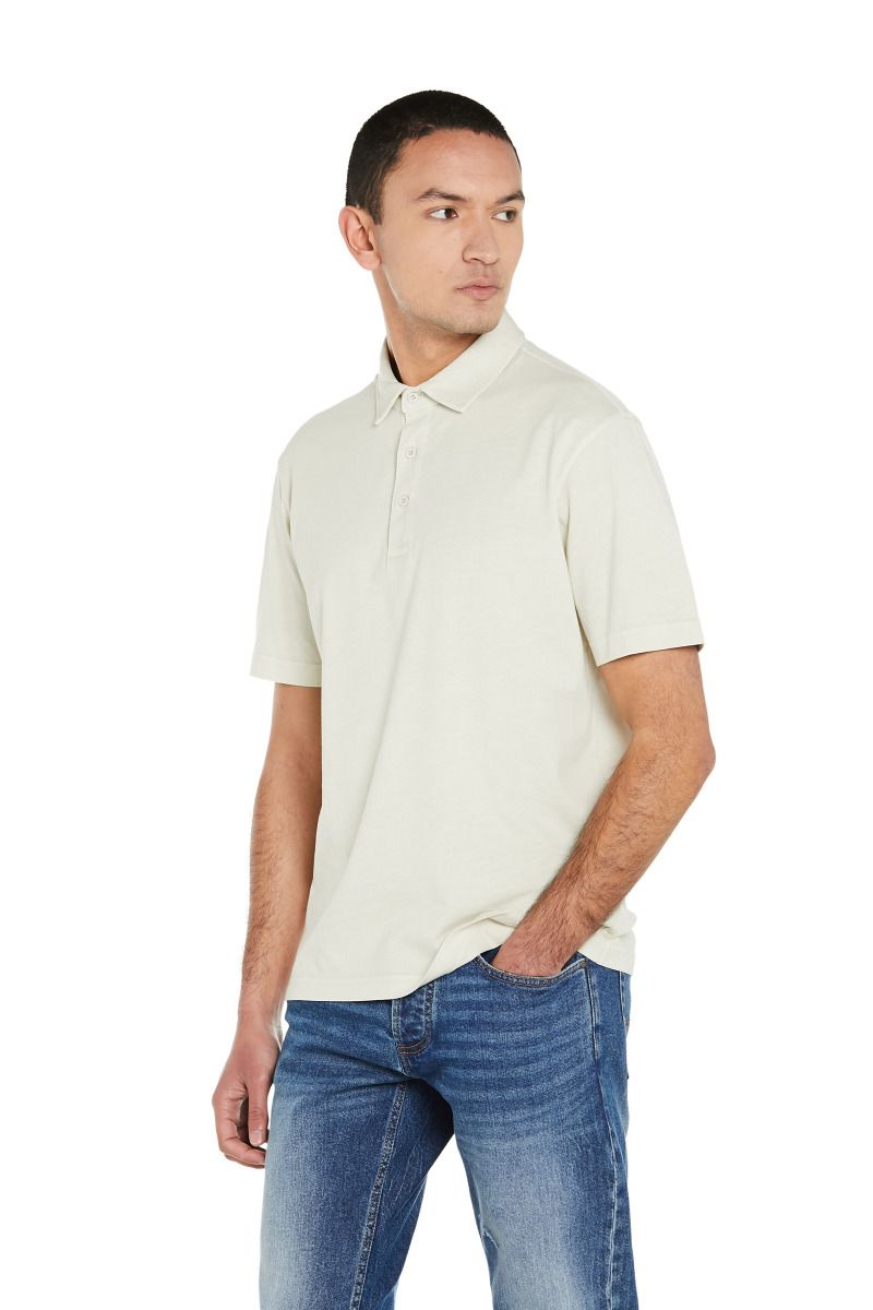 Polo in Cotone Jersey con Collo Camicia