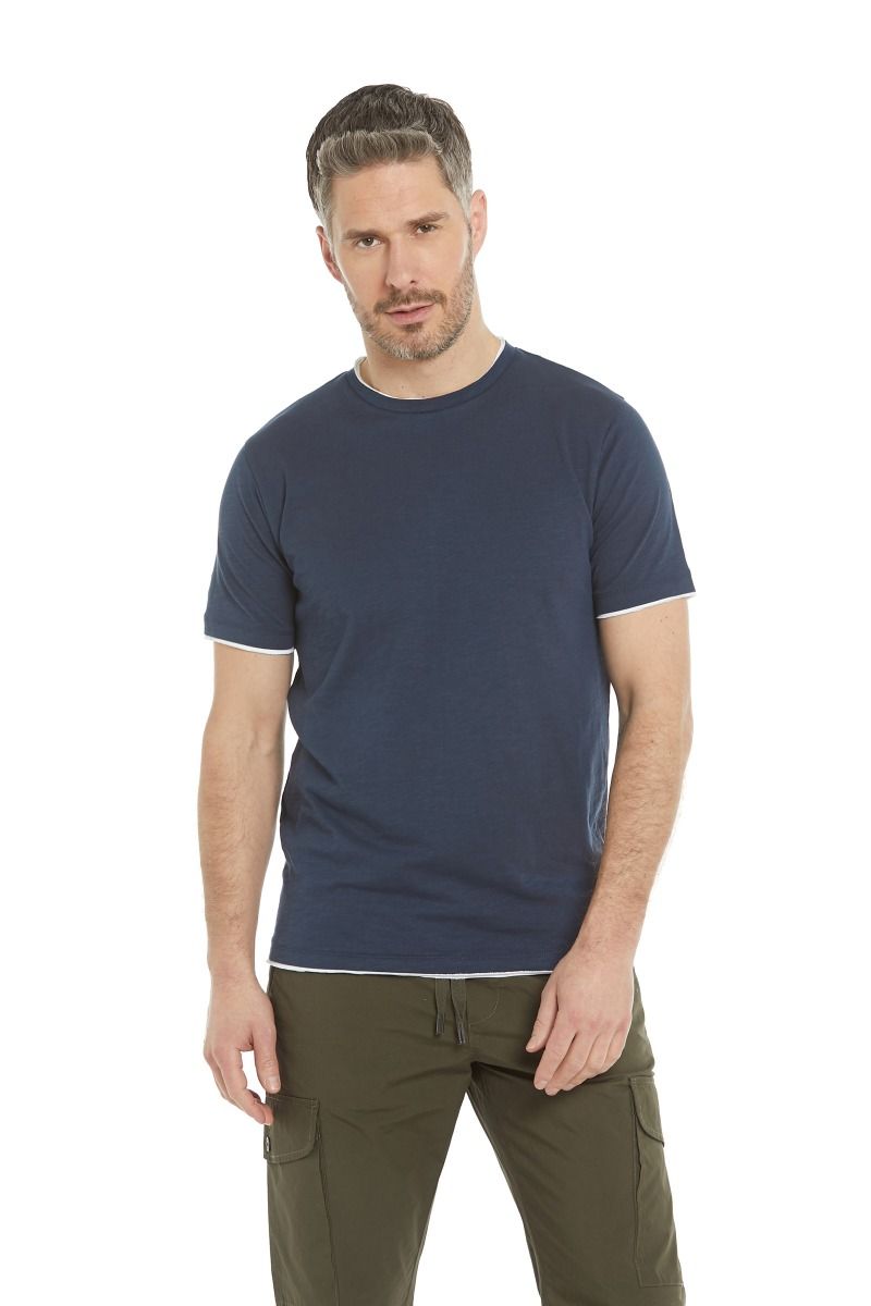 T-shirt uomo doppio collo 