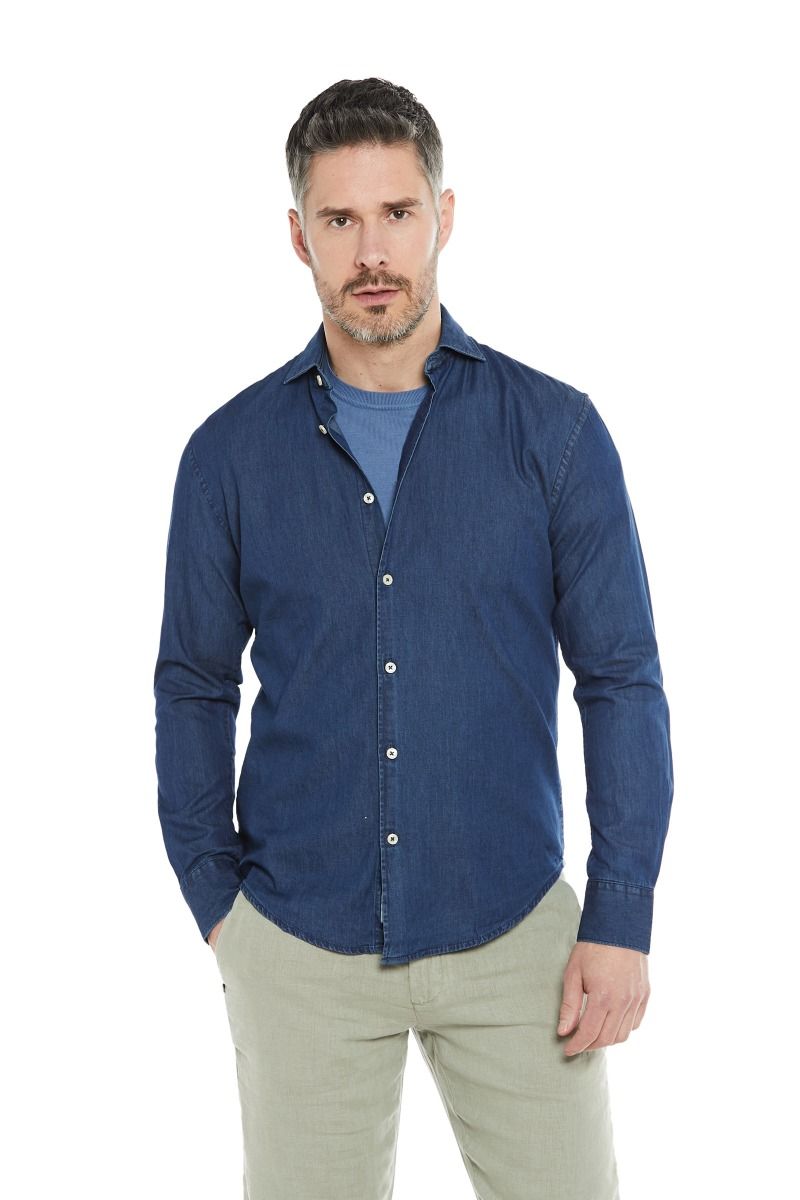 Camicia uomo cotone in denim