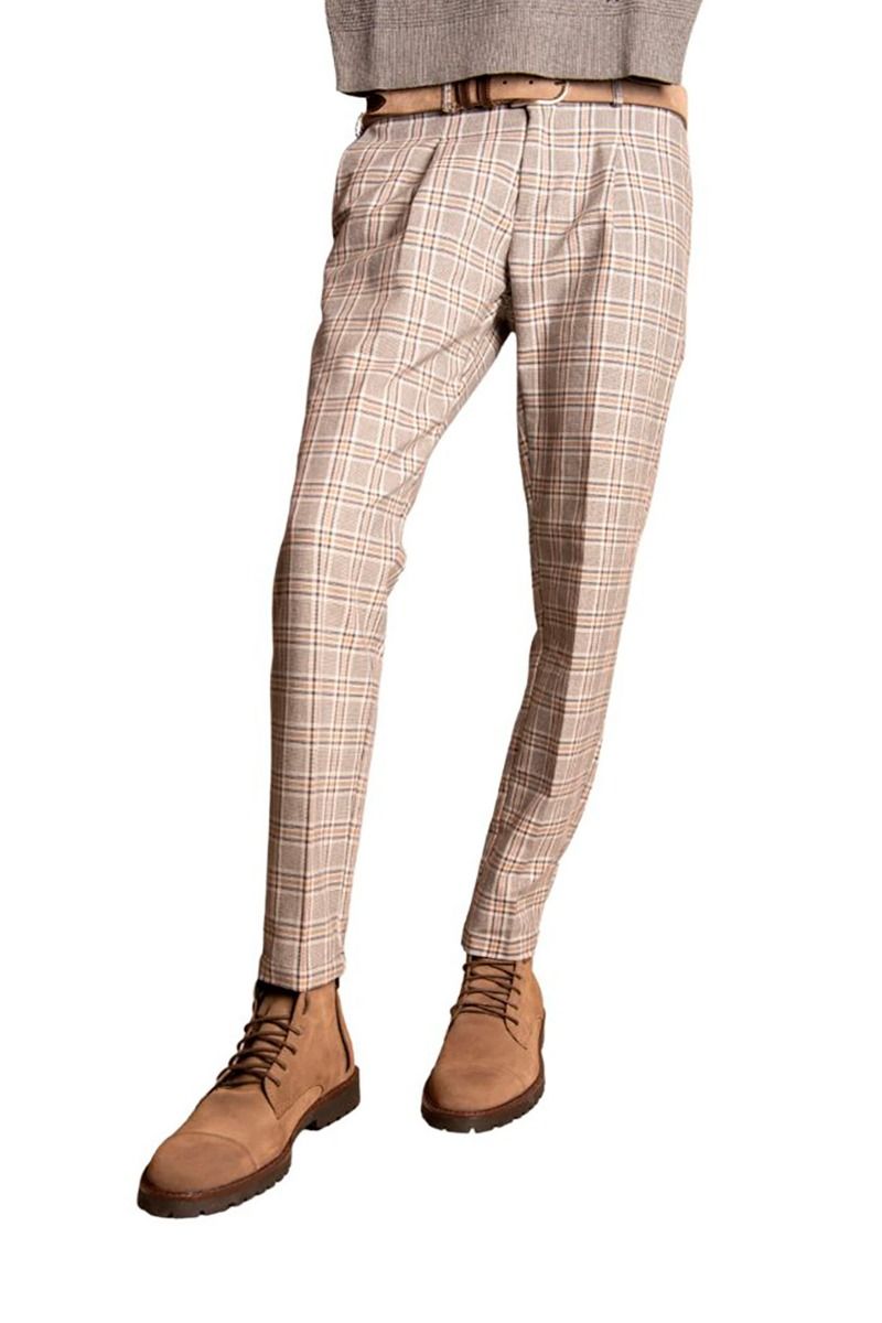 Pantalone a quadri con pinces